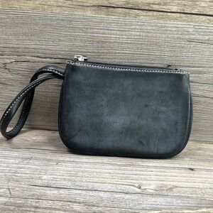 Liz Claiborne Black Faux Leather Wristlet‎